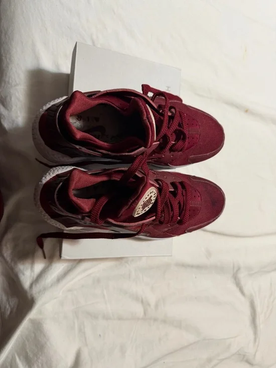 Nike  Burgundy and White Strap Air Sneakers - Picture 2 of 3